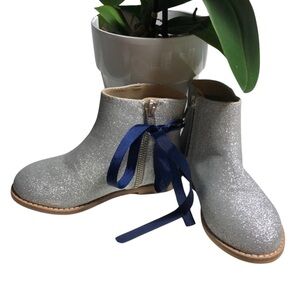Janie and Jack Boots Sparkly Silver  Size 9 NEW WITH TAGS